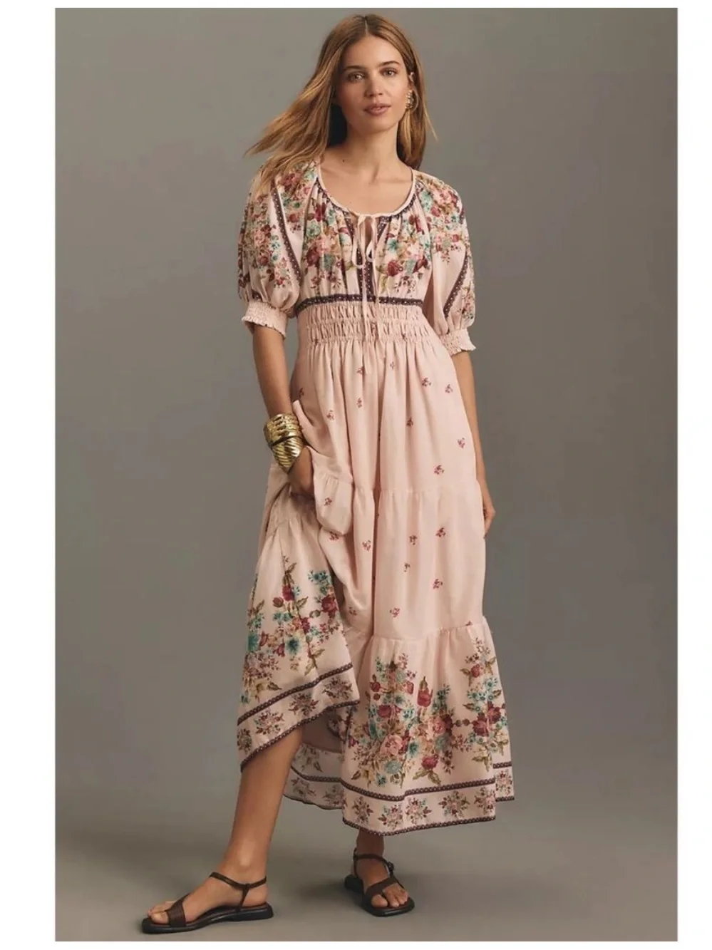 Anthropologie Somerset Puff Sleeve Maxi Dress - Picture 1 of 6